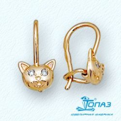 Серьги с фианитами